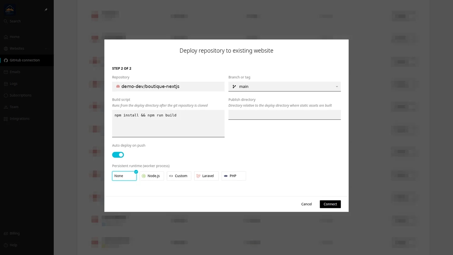 اختيار المستودع والفرع وأمر البناء