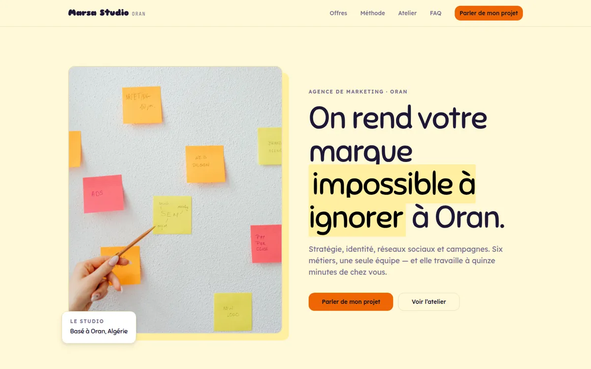 Site d’une agence de marketing à Oran